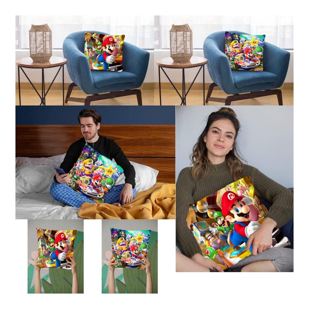 Anime Film Style Zierkissenbezüge 45x45 cm 2er Set – Dekorative Kissenhüllen für Wohnzimmer Couch Stuhl & Bett – Kissenbezüge im Anime Design – Hochwertige Zierkissen Bezüge für stilvolle Dekoration