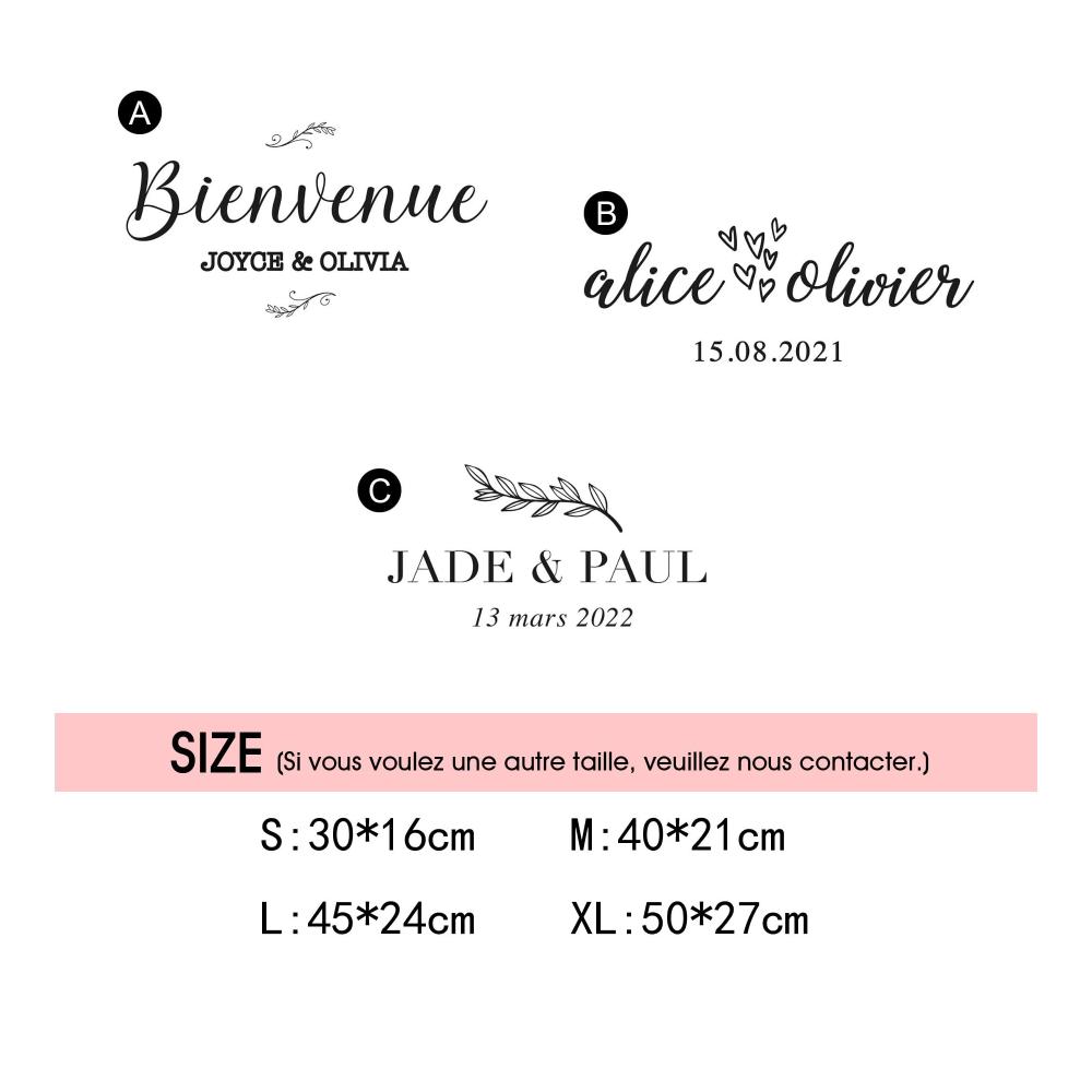 Individuelle Hochzeitsdeko Personalisierte Spiegel-Aufkleber für DIY-Hochzeitsparty-Schilder - Mit Namen und Datum - Hochwertiges Vinyl für eine einzigartige Empfangsdekoration