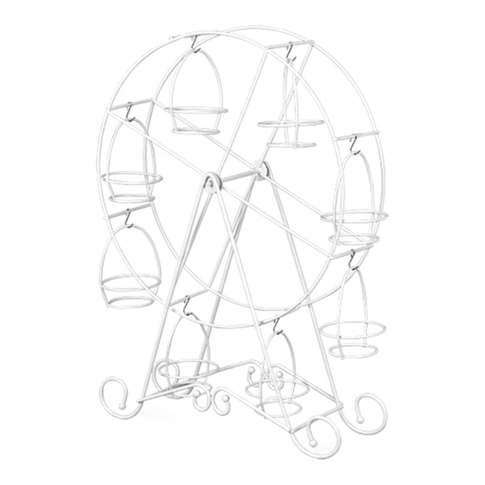 Zauberhaftes Riesenrad Cupcake-Ständer Karussell in Weiß | Drehbarer Metallhalter für Desserts ideal für Kindergeburtstage & Hochzeiten | Perfektes Geschenk für Geburtstage und