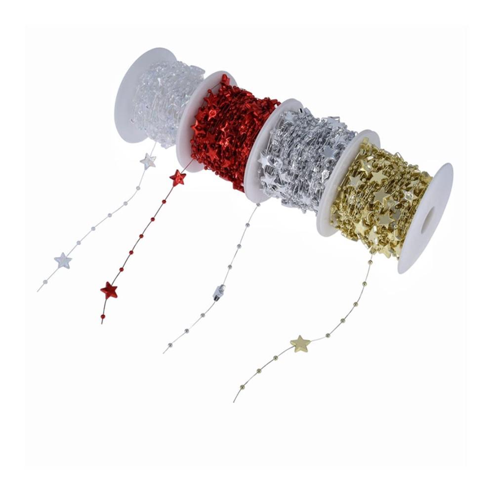 Entdecken Sie den Glanz 15 Meter Borten mit Beads - Kreative Perlengirlande für Haarschmuck Tischdeko Hochzeits- & Partydekoration. Elegantes Perlenband in Rot für festliche Weihnachtsdekorationen. Verschönern Sie Ihre Welt stilvoll