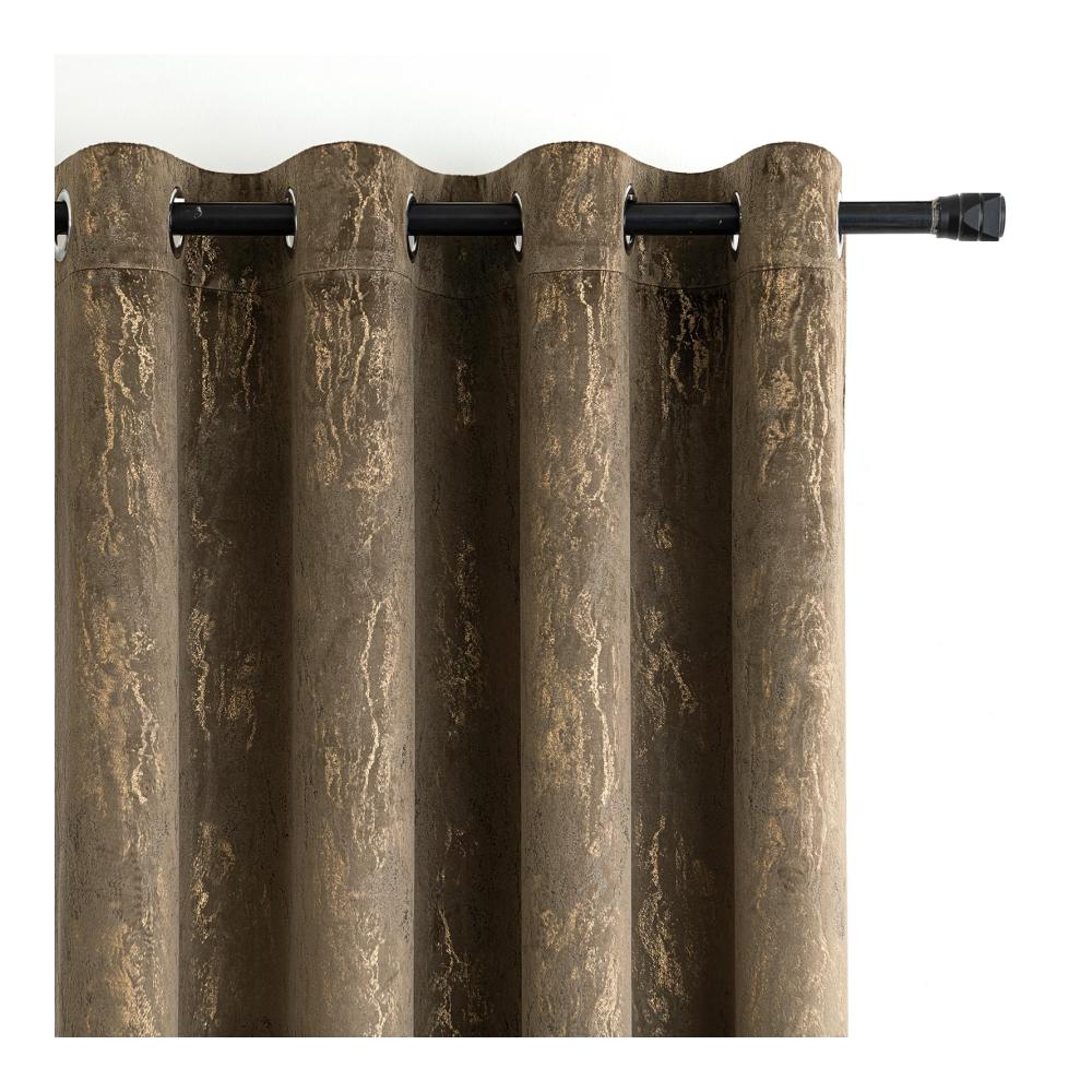 Luxuriöse Samtvorhänge Blickdicht | Gardinenschals Set für Eleganz im Wohnzimmer und Schlafzimmer | Blickdichte Ösenvorhänge Dekoschal Dekogardinen | 140x280cm | Dunkelbraun