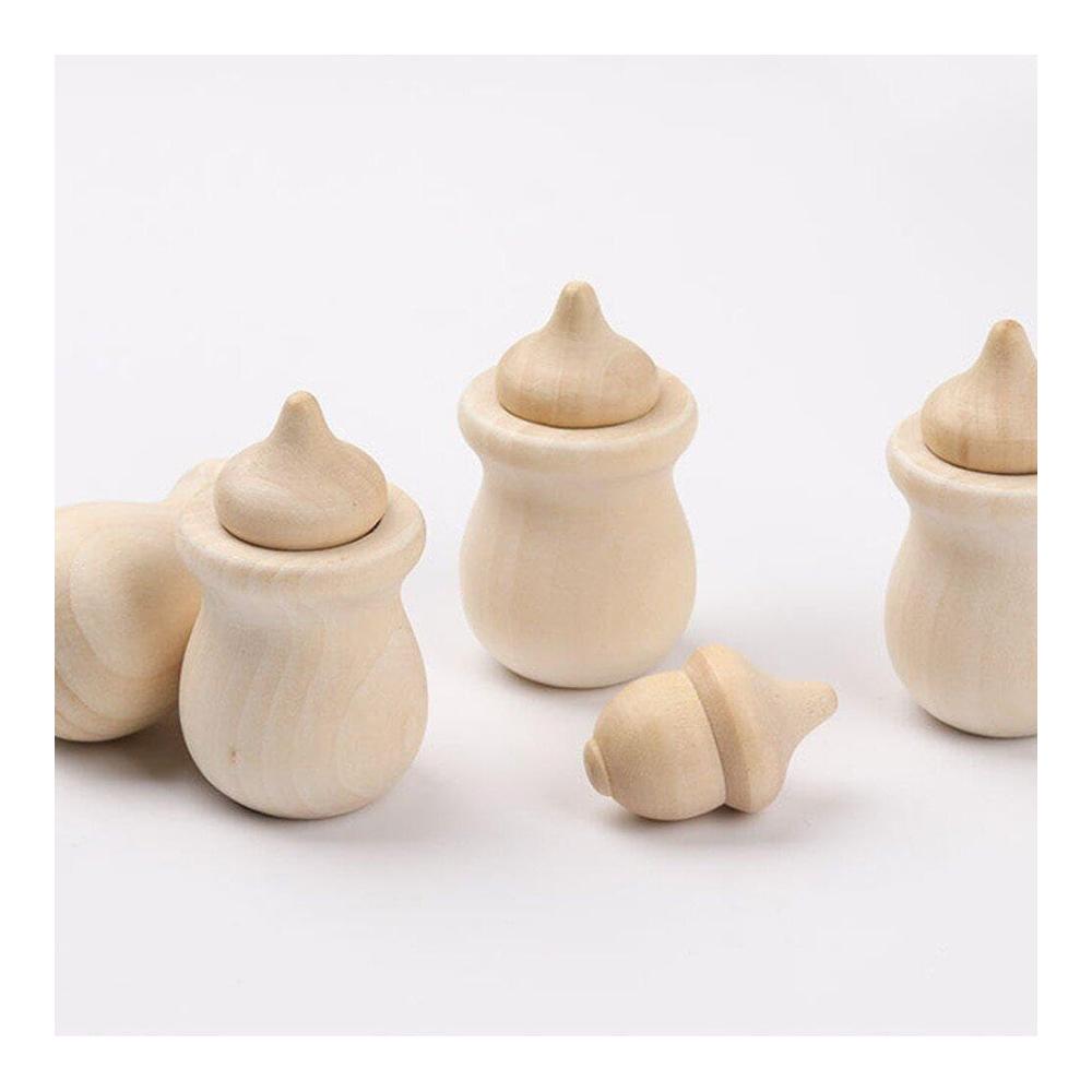 20er Set Holzverzierungen für DIY-Projekte - Eicheln zum Bemalen und Basteln - Handgemachte Spielzeuge für Kinder - Kreative Holzgestaltung für Brücken und mehr