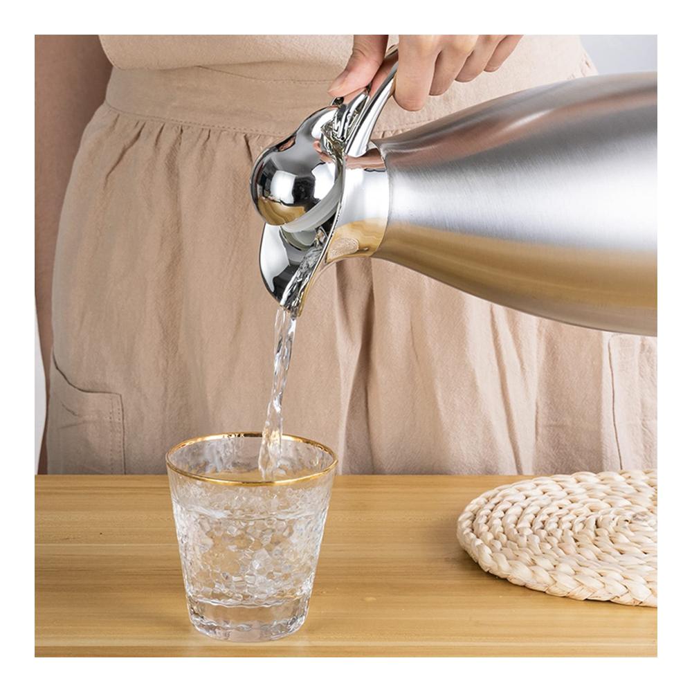 Premium Thermoskanne 2l aus hochwertigem doppelwandigem Edelstahl - Bis zu 24 Stunden Wärmespeicherung und Kältespeicherung - Ideale Isolierkanne für Kaffee und Tee - Robuste LanT