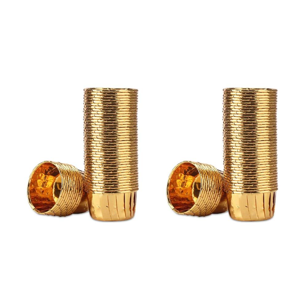 100 Einweg-Backbecher Goldfolie Cupcake-Förmchen Muffin Liner Partyzubehör Backformen für kleine Köstlichkeiten Pralinenhalter von YUMIN