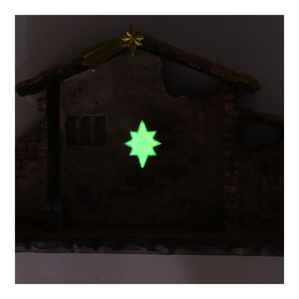 Weihnachts-Krippenstatuen – Fein detaillierte Krippenhütte für Desktop – Lebendige Weihnachtsdekoration aus Kunstharz – Perfekte Tischkrippen-Geschen