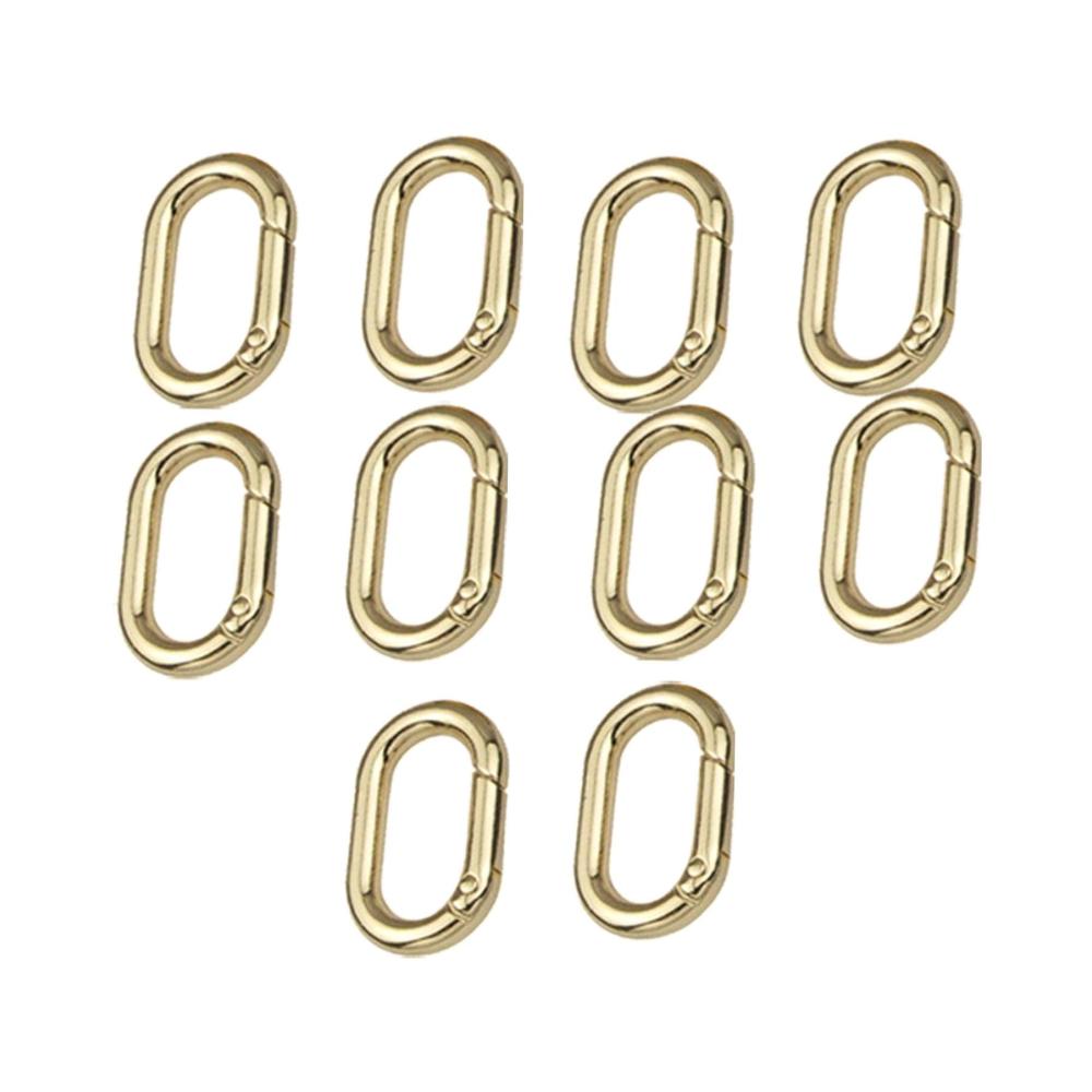 10 ovale Gürtelschnallen-Karabinerhakenringe - Hochwertige Verschlüsse für Nähprojekte Taschen und Handwerkskunst (Gold) - Nähzubehör