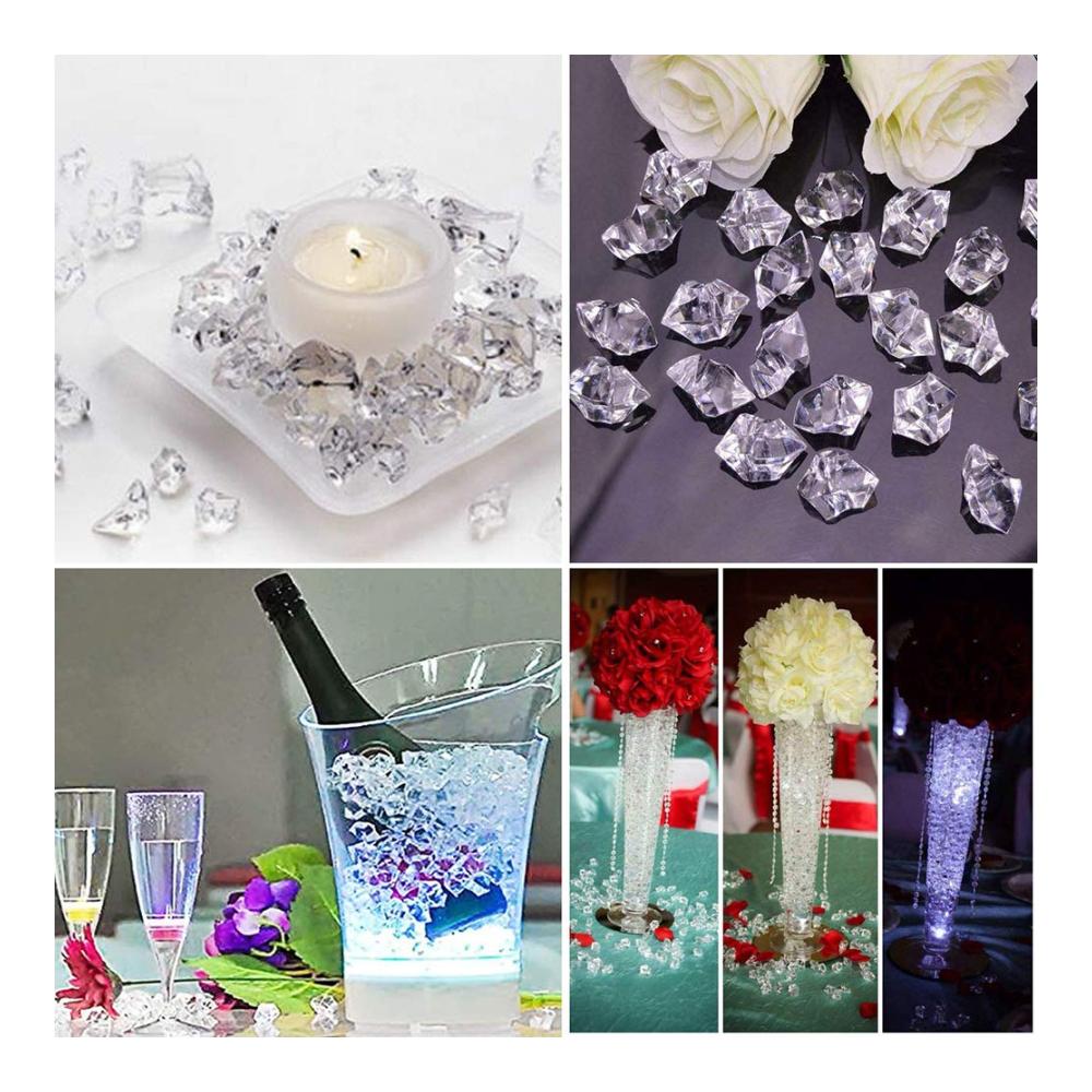 Premium Kristallgranulate - 100 klare Kunststeine für Zuhause Hochzeit & Dekoration | Hochwertige Acryl Granulate für Vasen Füllstoffe & Foto Requisiten