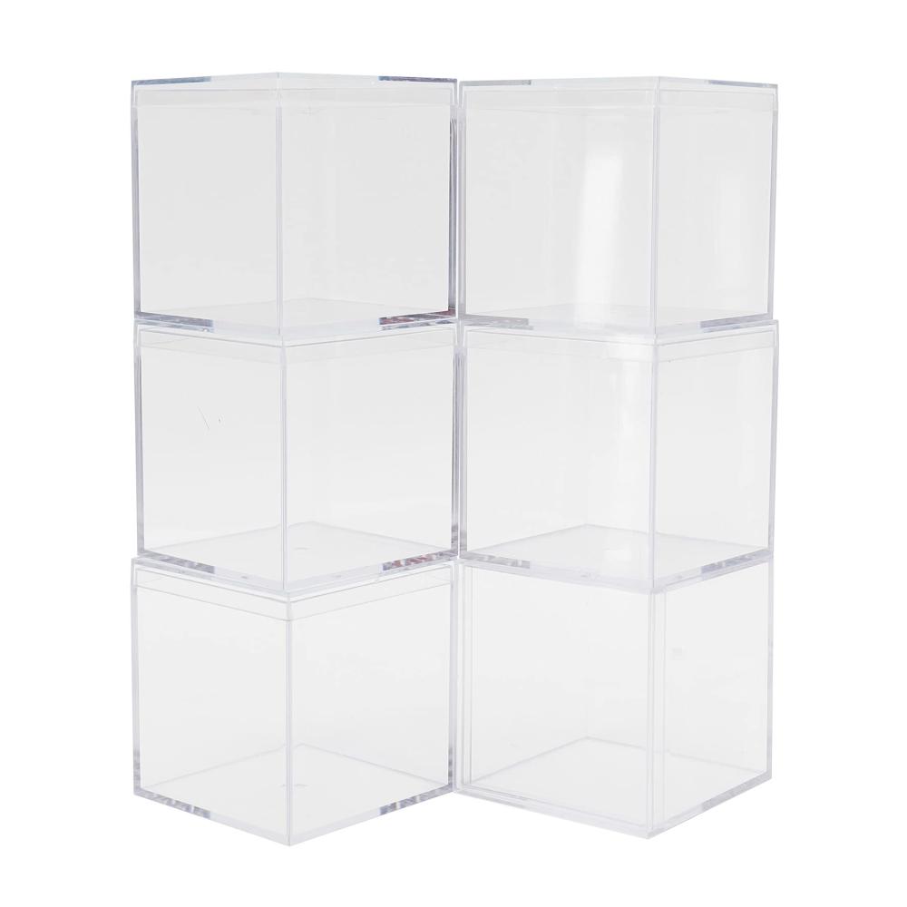 6er-Pack Transparente Acrylboxen Praktische Aufbewahrungslösung für Süßigkeiten Party- und Gastgeschenke. Dekorative Wohnaccessoires & Deko-Kisten mit separaten Deckeln