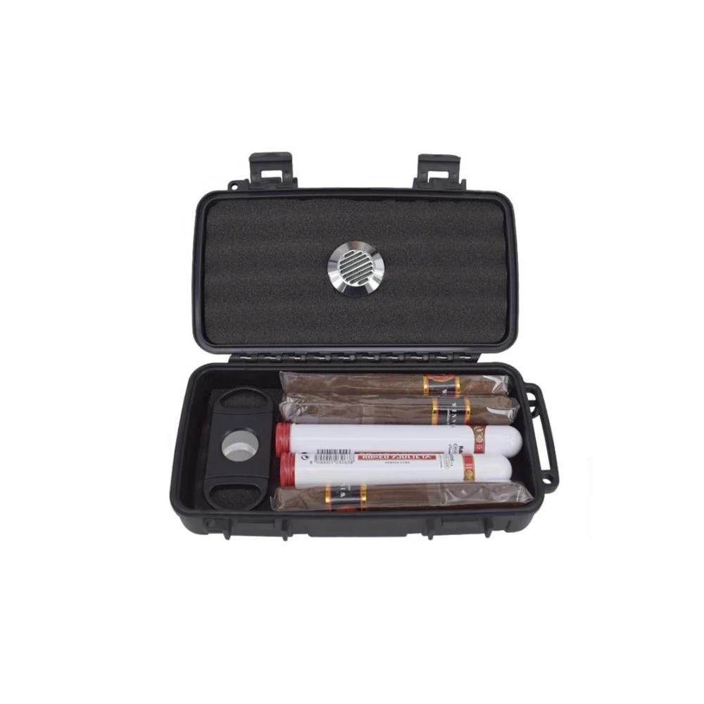 Premium Zigarren Humidor Reise-Etui mit Luftbefeuchter | Zedernholzspäne für optimale Lagerung | Wasserdichte Aufbewahrungsbox für Zuhause Büro & Unterwegs | Ideales Accessoire für Aficionados