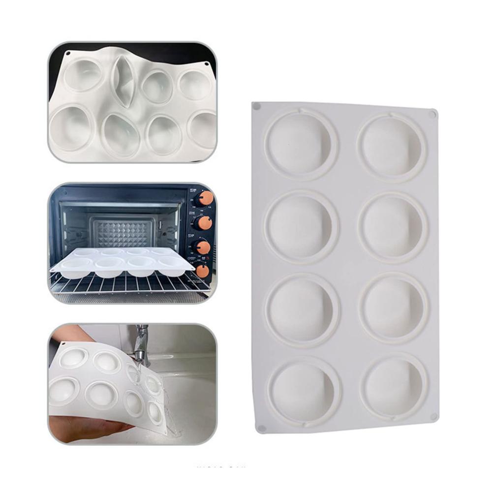 Tortendekorationssets Silikon Backformen Set mit 8 Löchern - Ideal für Kuchen Brot Schokolade und mehr - Perfektes Geschenk für Backliebhaber und Kinder