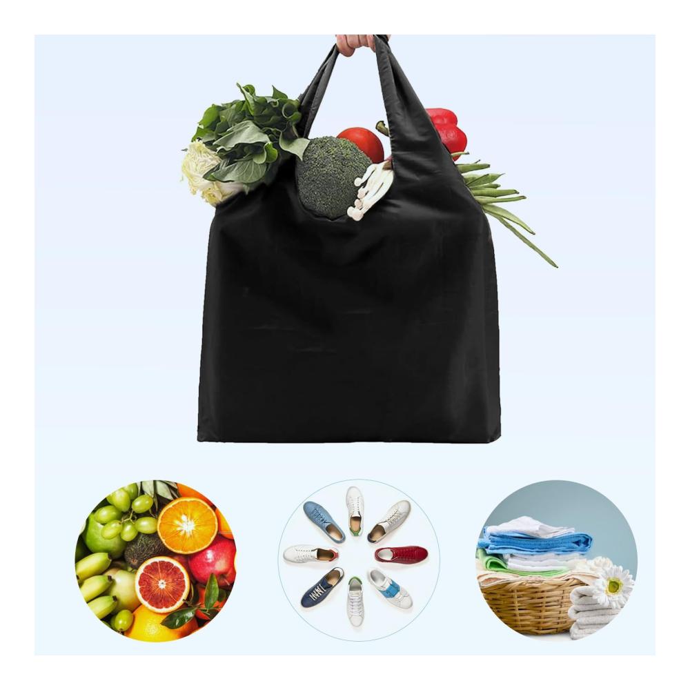 2er Pack Einkaufstaschen Faltbar | Umweltfreundliche Wiederverwendbare Tüten | Leichte Faltbare Einkaufstaschen mit Beutel | Waschbar & Langlebig | Praktische Shoppingbegleiter