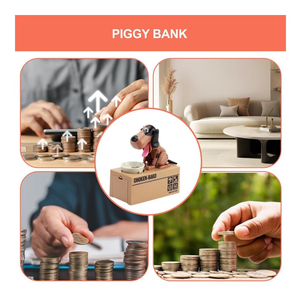 Interaktive Hund Sparbüchse | Lustige Münzsparbox für Kinder & Erwachsene | Dekoratives Wohnaccessoire und kreatives Spielzeug für Zuhause