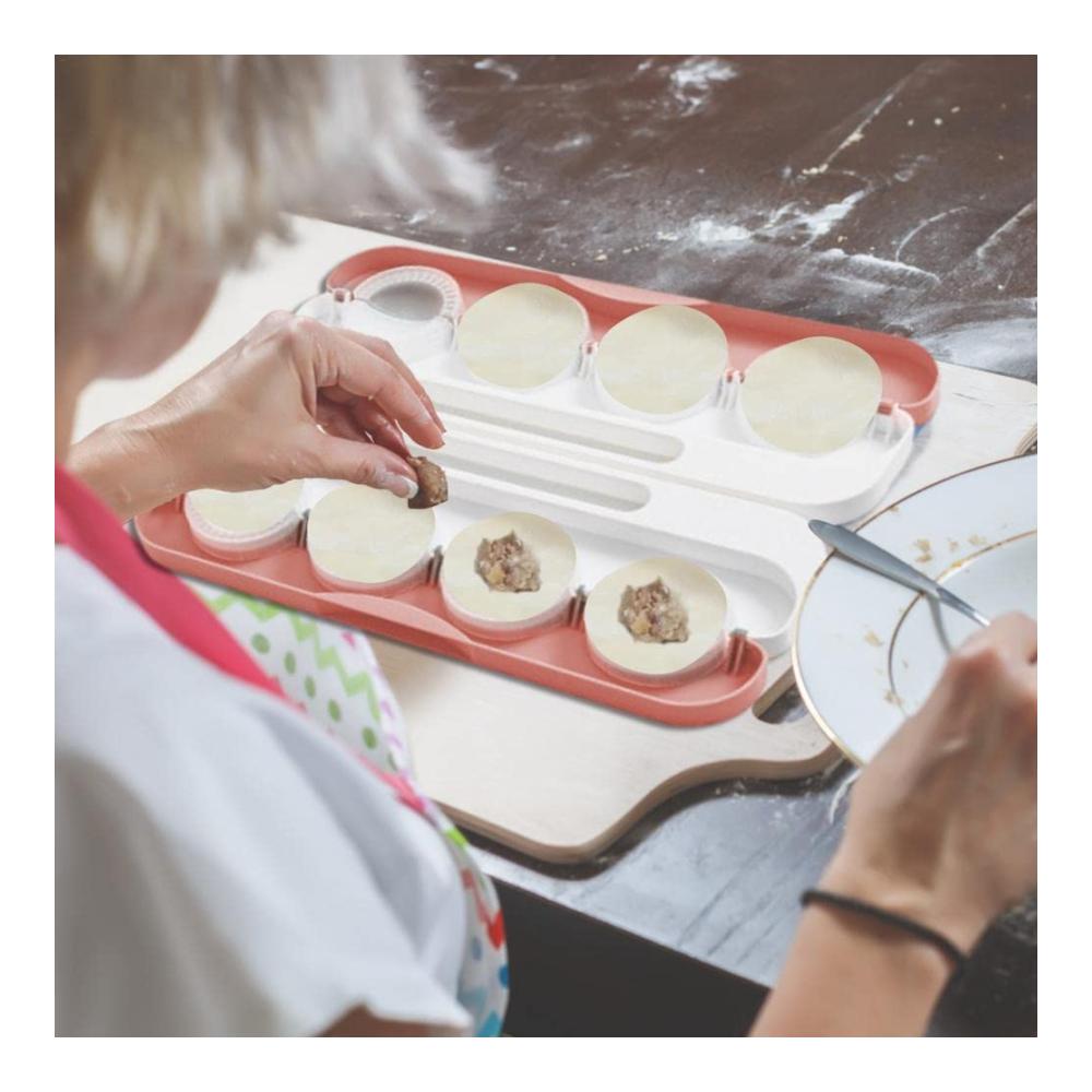Manuelle Nudelmaschine Teigtaschenformer & Knödelpresse für 8 Wrapper - Tragbares Teigpressen-Set für perfekte Pie Ravioli & Knödel - Küchenzubehör für hausgemachte Köstlichkeiten