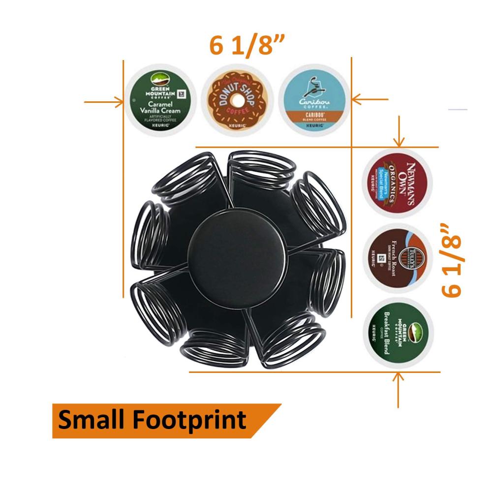 Kapselständer Platzsparender K Cup Carousel & Organizer für 40 Kapseln - Kein Zusammenbau erforderlich - Schwarz - Praktisch und stilvoll