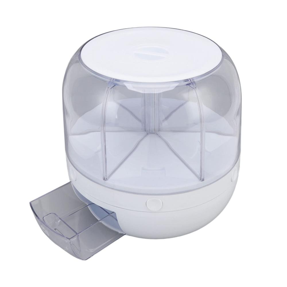 Organisierte Müslidosen für Zuhause 6-Gitter-Reis- und Getreide-Aufbewahrungsbehälter 360° drehbarer Trockenfutterspender mit Deckel. Praktische Getreide-Aufbewahrungsbox ideal für Reisen feuchtigkeitsbeständig und perfekt für 10 kg. Halten Sie Ihren Haushalt organisiert