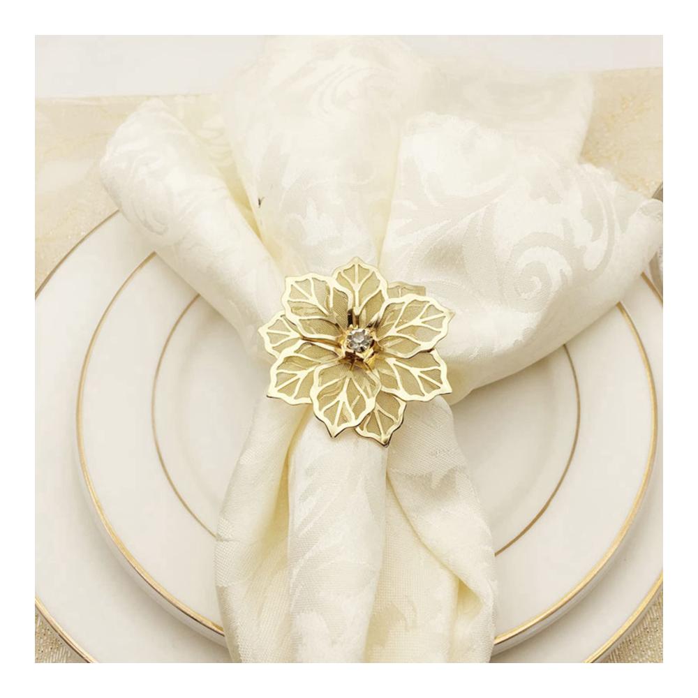 Elegante Serviettenringe Set - 100 Stück Gold Metall Serviettenschnallen für Hotel Restaurant & Hochzeitstische - Dekorative Tischdekoration für stilvolle Abendessen und festliche Anlässe