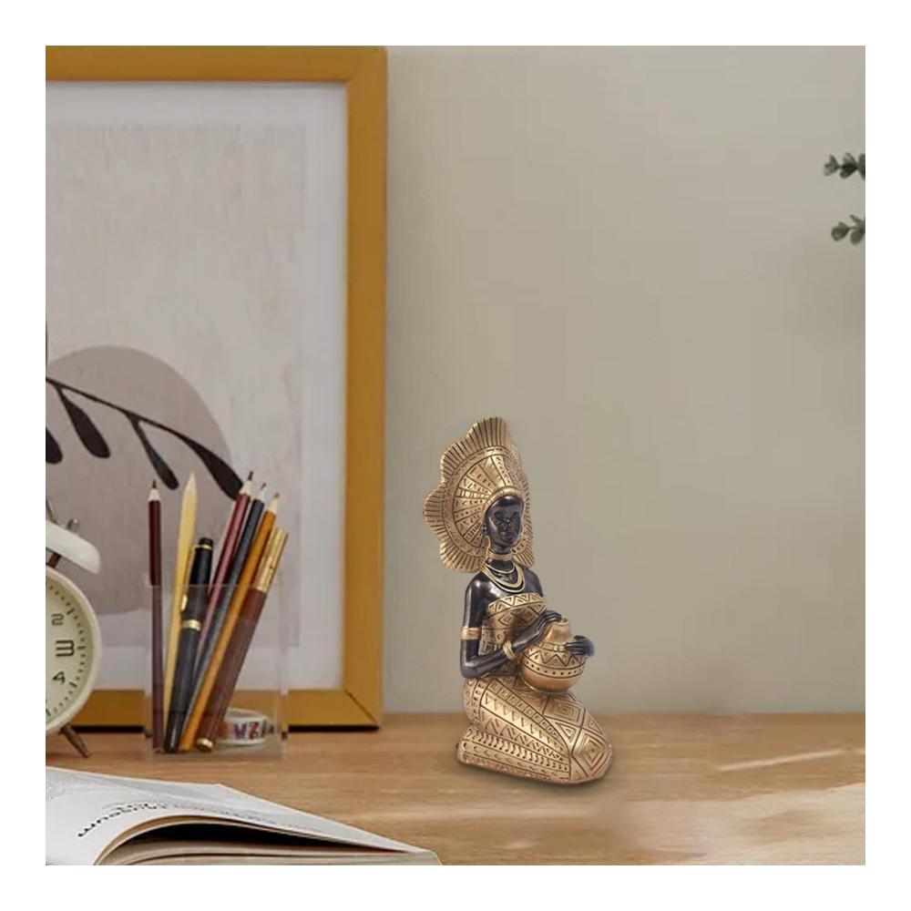 Afrikanische Schönheit Exquisite Statuenkollektion - Dekorative Afrikanische Frauen Skulpturen für Tisch Schlafzimmer Esszimmer und Büros - Handgefertigte Kunstwerke für stilvolle Heimdekoration