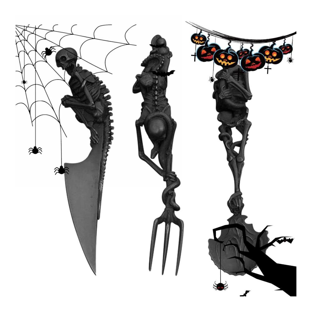 Entdecken Sie die Magie des Essens mit unseren exklusiven Halloween Bestecksets! Gönnen Sie sich gruselige Eleganz mit Gothic Skelett-Designs. Hochwertiges Metallbesteck für unvergessliche Momente bei Innen- und Außenveranstaltungen. Perfekte Ergänzung für Home Partys drinnen und draußen. Verleihen Sie Ihrer Halloween-Dekoration eine einzigartige Note