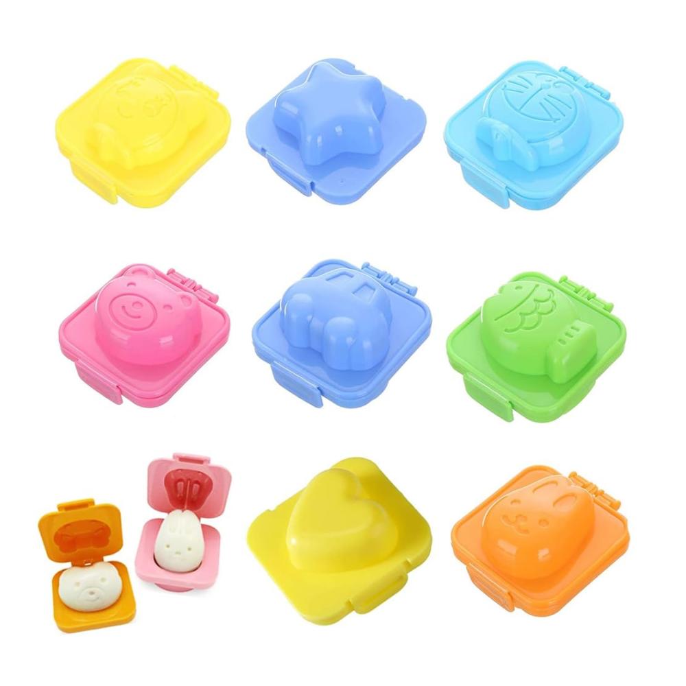 Vielseitiger Eierschneider & Gemüsehobel-Set 8 Stück Eiformer inklusive 3D Cartoon-Design - Perfekt für DIY Onigiri Sushi & mehr! Machen Sie das Kochen zum Vergnügen
