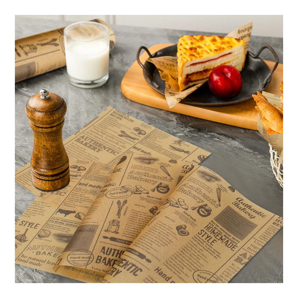 Backpapier 100 Blatt - Wachspapier für Lebensmittel nicht klebrig - Ideal für Backen Grillen Kochen - Für Obst Gemüse Brot Käse und mehr - Praktisches Deli-Papier für Ihre Küche (21 * 21 cm