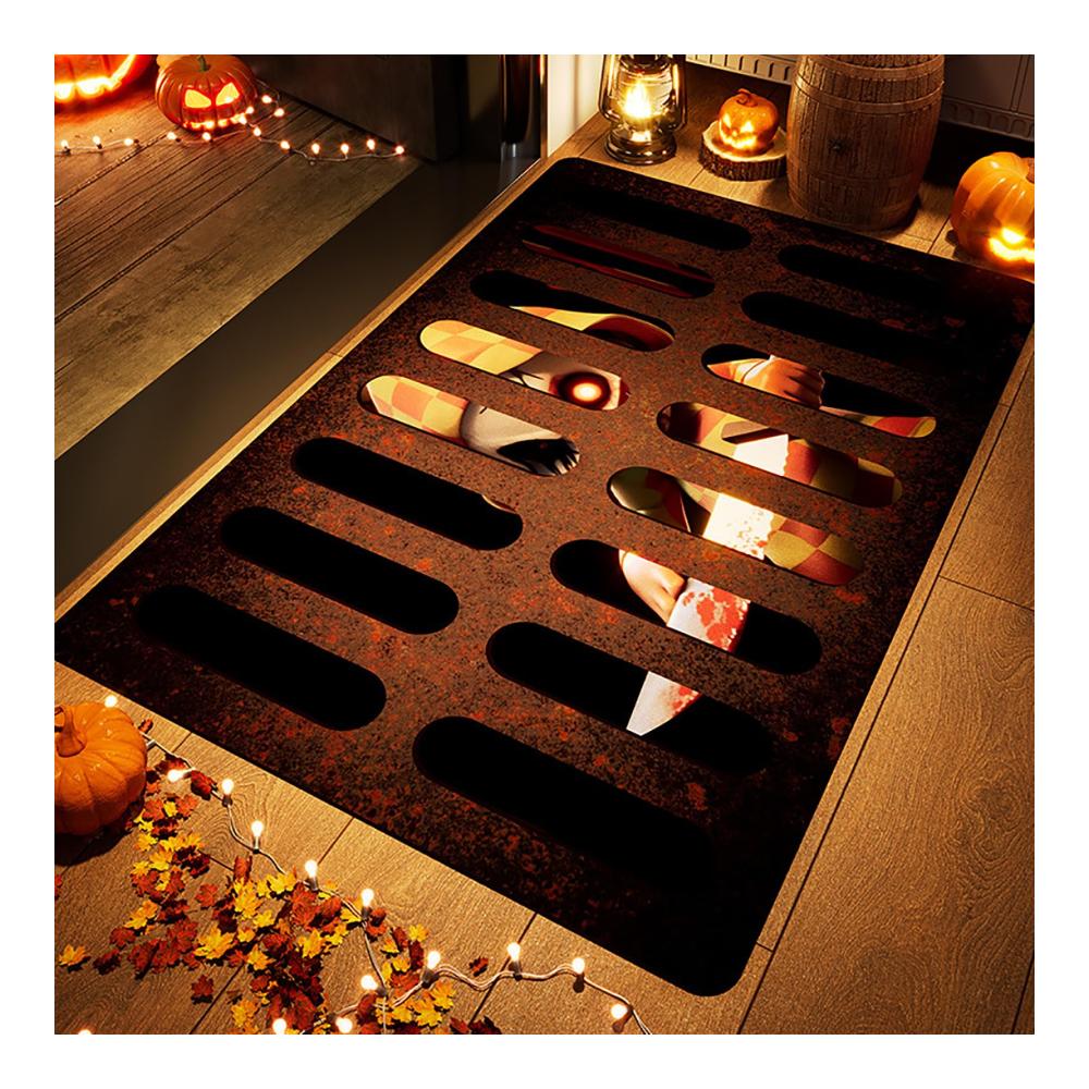 Erleben Sie Gruselspaß! 3D Halloween Fußmatte Deko - Rutschfeste Lustige Horror Fußmatten für Innen & Außen - Scary Kanalisation Clown Türmatte - Perfekte Dekoration für jeden Eingang