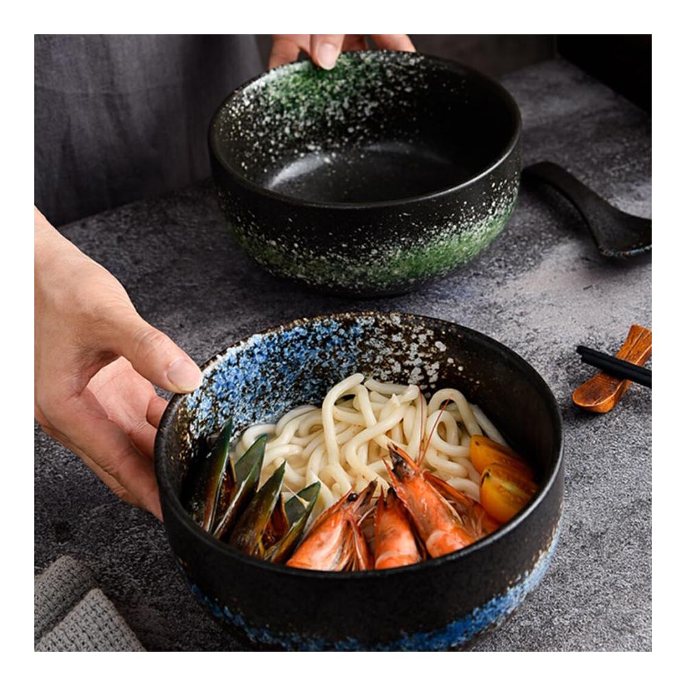 Dessertschalen 6er Set Keramik-Schalen in orientalischem Stil lebensmittelecht ideal für Desserts & Snacks zartes Muster sicher für den Kontakt mit Lebensmitteln stilvoll schwarz