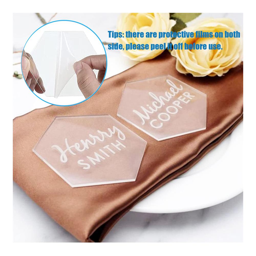 Hochwertige 80 Stück Acryl Tischkarten Set - Personalisiert und Transparente Platzkarten für Hochzeit Party und Event Dekoration - Ideal für Tischdekorationen und Sitzordnung