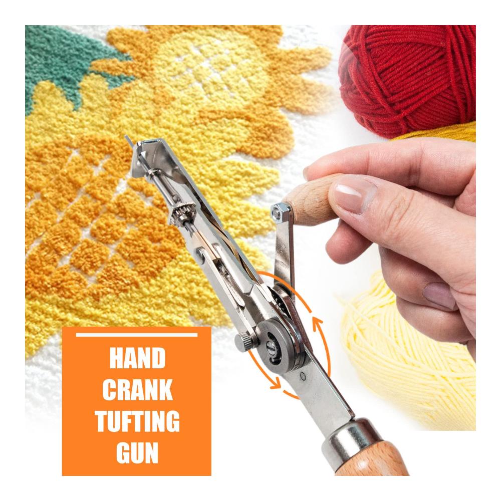 Loop Pile Manual Tufting Gun Set für Anfänger Starter Kit – Mit Halbautomatischer Tufting Gun Fadeneinfädler Entenschnabelschere & Tufting-Stoff – Hochwertiges Knüpf-Zubehör