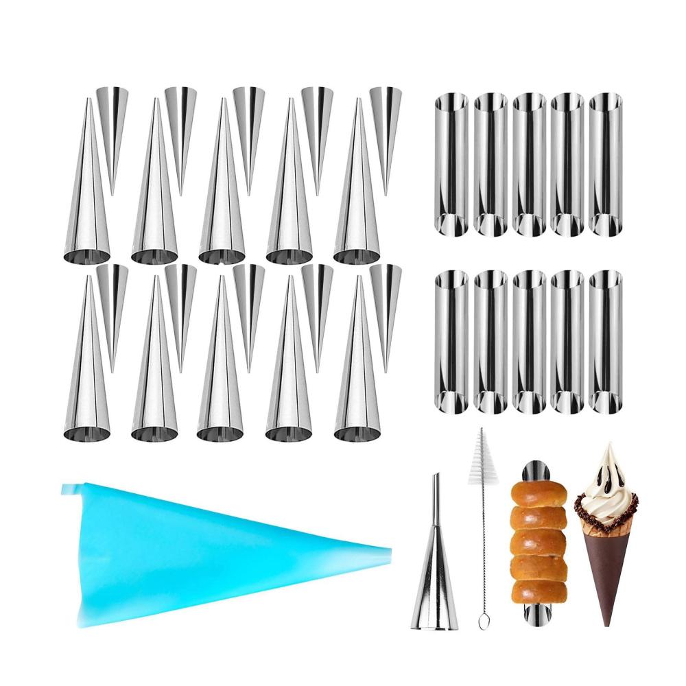 Entdecken Sie unser vielseitiges Backformset Edelstahl Cannoli-Form Cremebrötchenform Lady-Lock-Form Croissant-Schale und mehr! Perfekt für Ihre Backabenteuer
