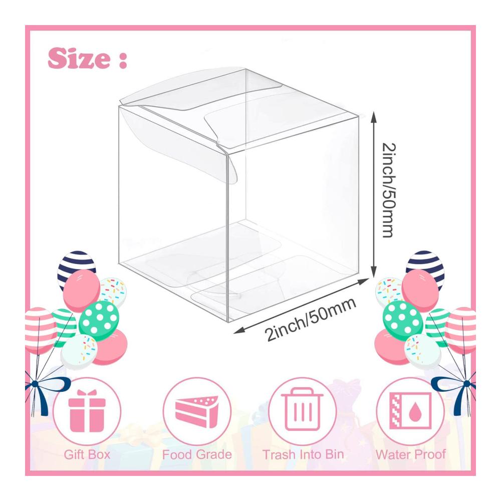50 Stück Kleine Transparente Würfelboxen für Gastgeschenke - Ideal für Süßigkeiten und Schokolade - Perfekt für Partys und Veranstaltungen