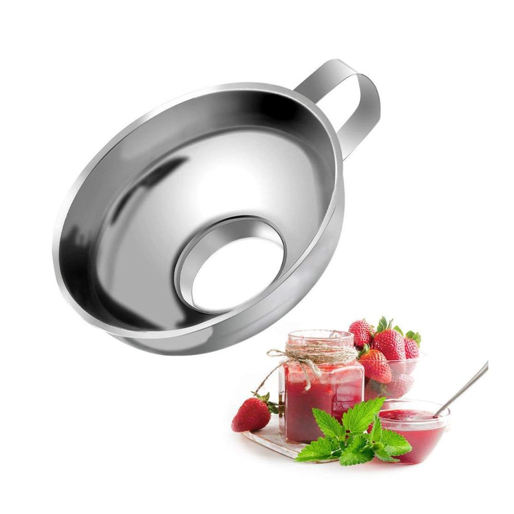 Optimierter 2er-Pack Edelstahltrichter für Küche - Breite Öffnung ideal für Flüssigkeiten Öle Pulver Bohnen & Marmeladen - Rostfrei leicht zu rein