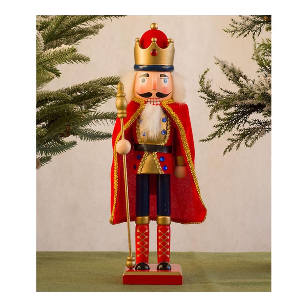 Rustikale Holz-Nussknacker Handgefertigte Weihnachtsfiguren für Baum Tür & Wanddekoration - Charmante saisonale Deko & festliche Atmosphäre