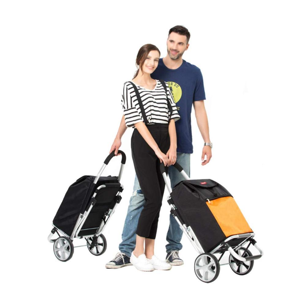 Einkaufstrolley Deluxe - 55 L Aluminiumrahmen wasserdichtes Oxford-Gewebe klappbarer Sitz abnehmbare Tasche - Perfekt für Reisen & Shopping stilvolles Pink Design