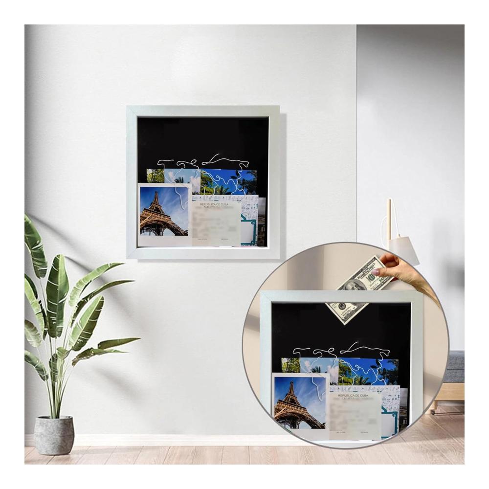 Entdecken Sie den Objektrahmen Weltkarten- und Flugzeugdesign-Abenteuer-Archivbox - Ideal für Andenken Auszeichnungen Hochzeiten und mehr! (12x12 Zoll