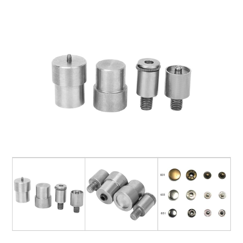 Hochwertige Schnappmatrizen-Nietpresse | Silberner Edelstahl | 4-teiliges Druckknopf-Ersatzkit für 651 633 831 | 7x5x3 mm | Robust und langlebig