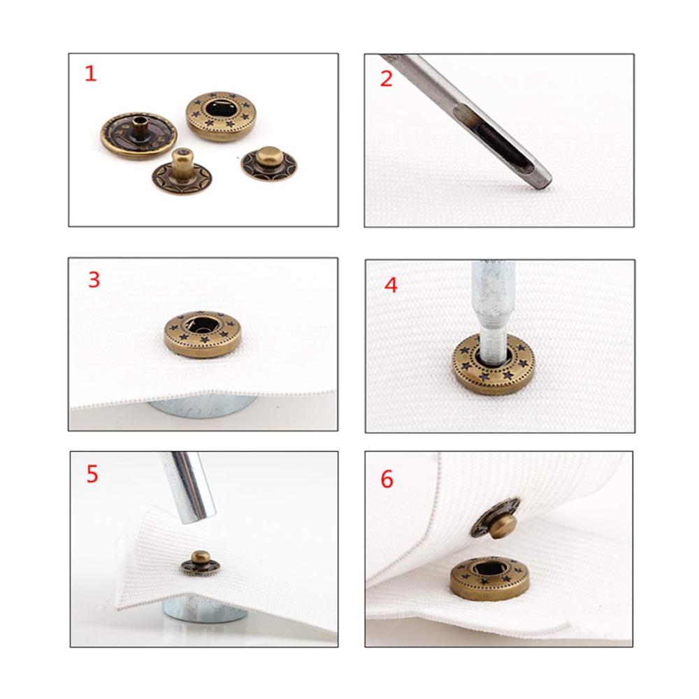 Druckknöpfe Set 17mm Metall | Nähfrei Snap Buttons für Kleidung | Hochwertige Druckknöpfe Kit für DIY Näharbeiten | 100er Packung | Perfekt für Männer und Frauen | Robuste Metallfarbe