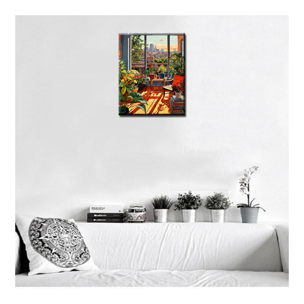 Entfache deine Kreativität mit unserem Farben & Lacke Bunte Pflanzen Malen-nach-Zahlen-Set für Erwachsene! Acryl-Ölgemälde-Set inklusive Holzstuhl perfekt für Anfänger. Gestalte tropische grüne Blätter auf 305 x 406 cm und verschönere deine Wand! DIY-Rahmen für ein personalisiertes Kunstwerk