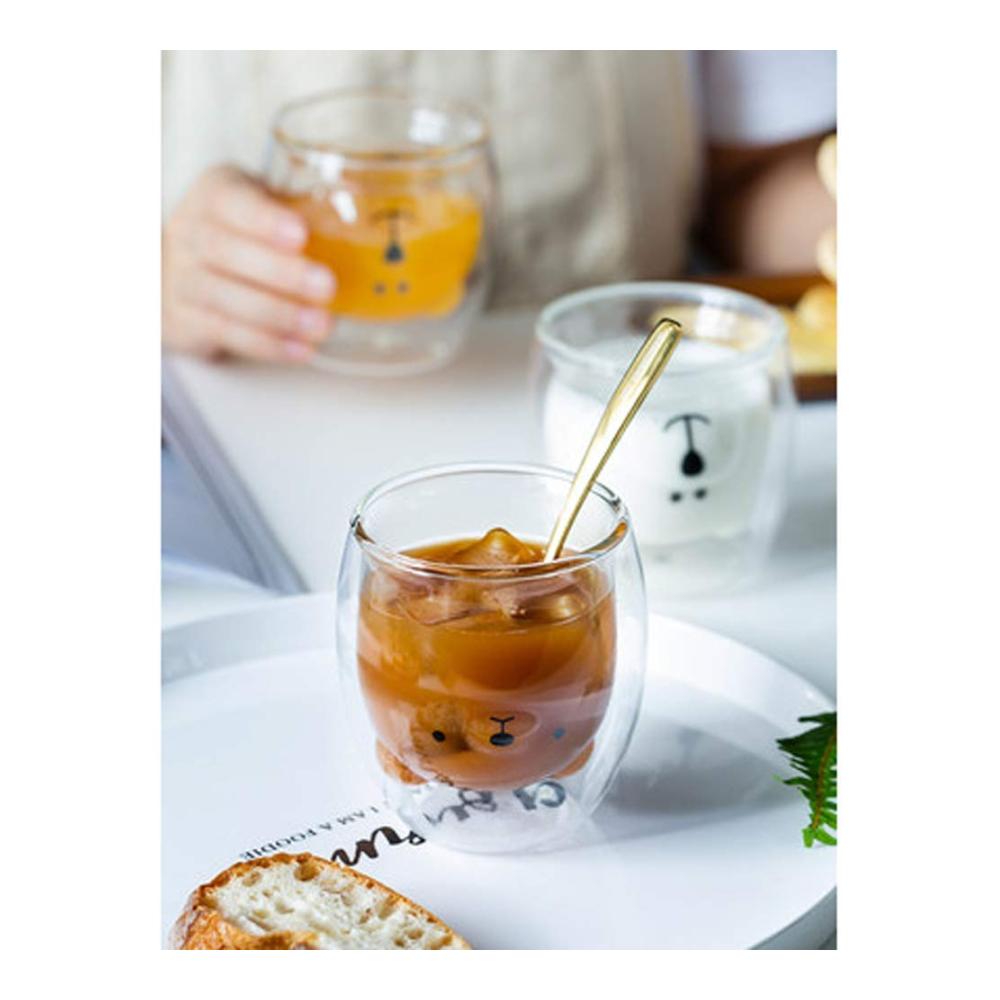 Exquisite Espresso- & Mokkatassen Set | ZEACCT Süße Tiertasse Glas Doppelisolierglastasse | Perfekte Kaffeetassen für Genießer | Ideales Geschenk für Büro und Geburtstag