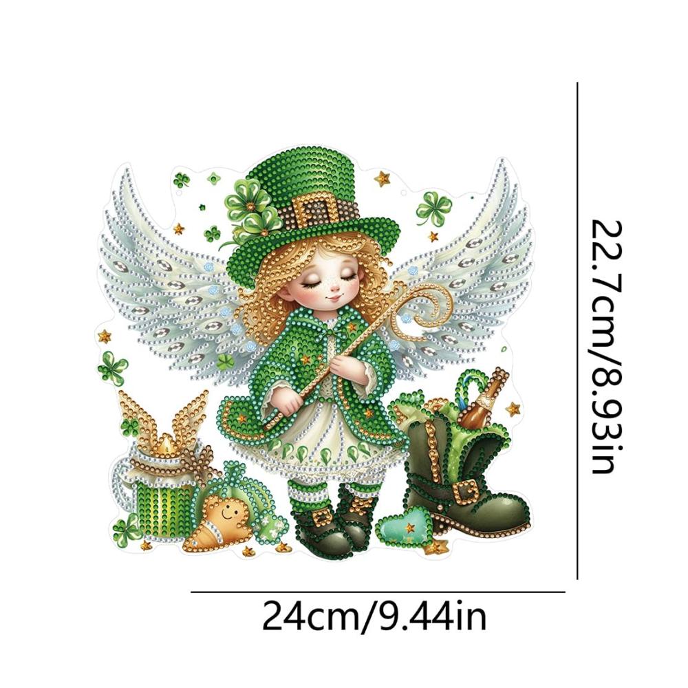 5D DIY Diamant Malerei Sets Acryl Diamant Kunst Hängeanhänger Klee Engel Kristall Hänger für Zuhause & Gartenfenster Dekoration - Inklusive Punkte Anhänger