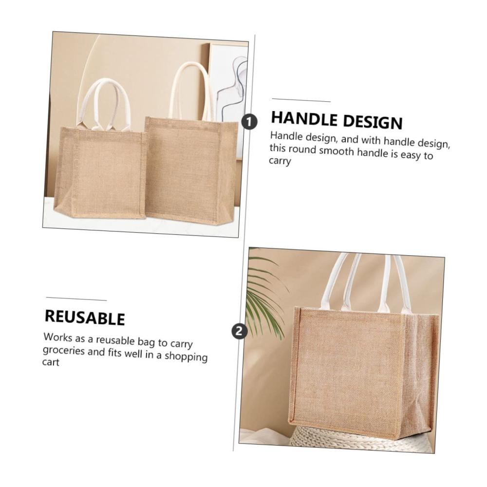 2er Set Einkaufstaschen aus Leinen – Nachhaltige Totebags für umweltbewusste Einkäufer | Multifunktionale Taschen für Geschenke und den täglichen Gebrauch | Robuste Jute Geschenktaschen inklusive