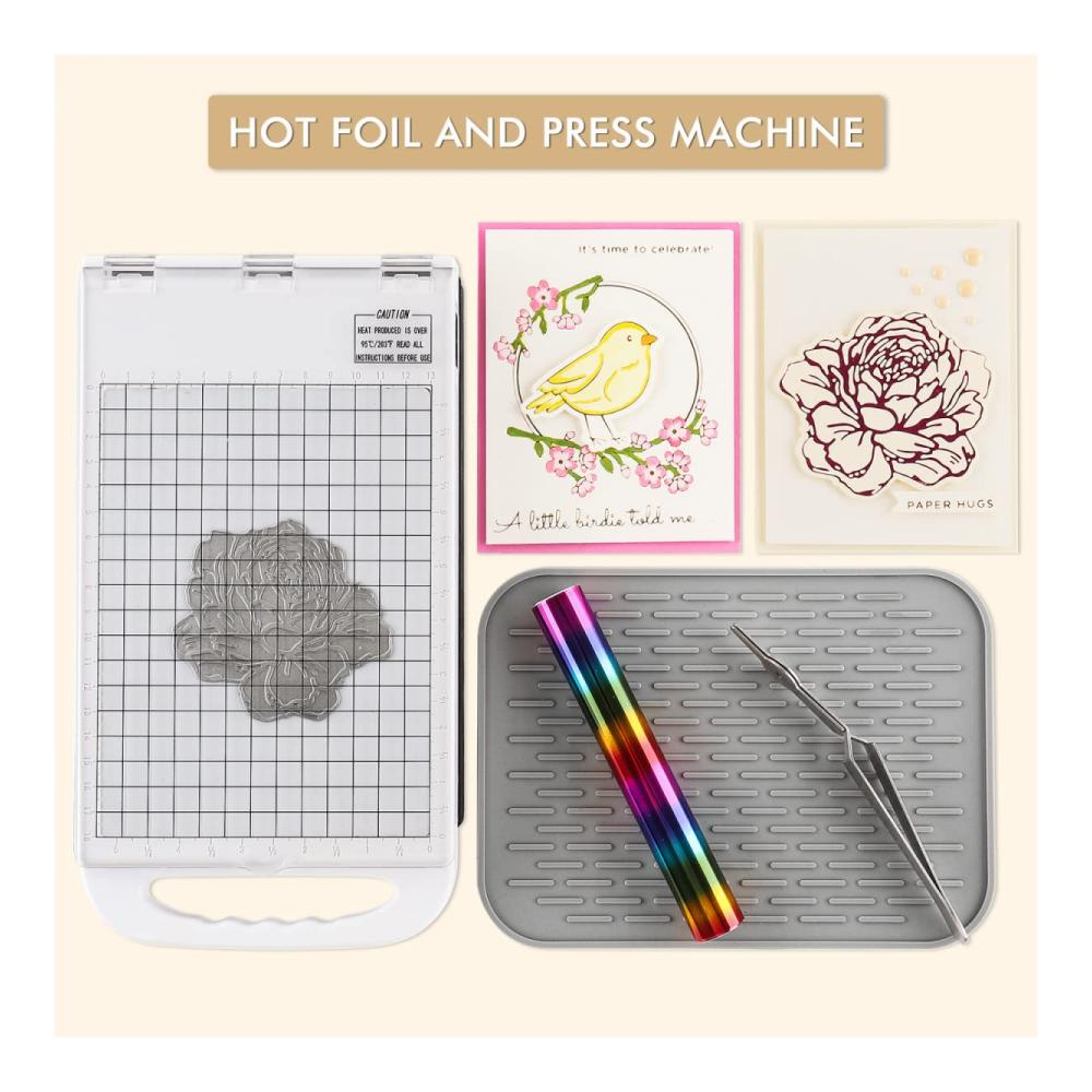 Foilpress Heat Press Crafting Profi-Druckpresse für UK 220V Kartenherstellung Scrapbooking Kits Folierplattform Glimmer System Prägung von Papier Leder & Vinyl Übertragung von Folien - Deine ultimative Folienpressen