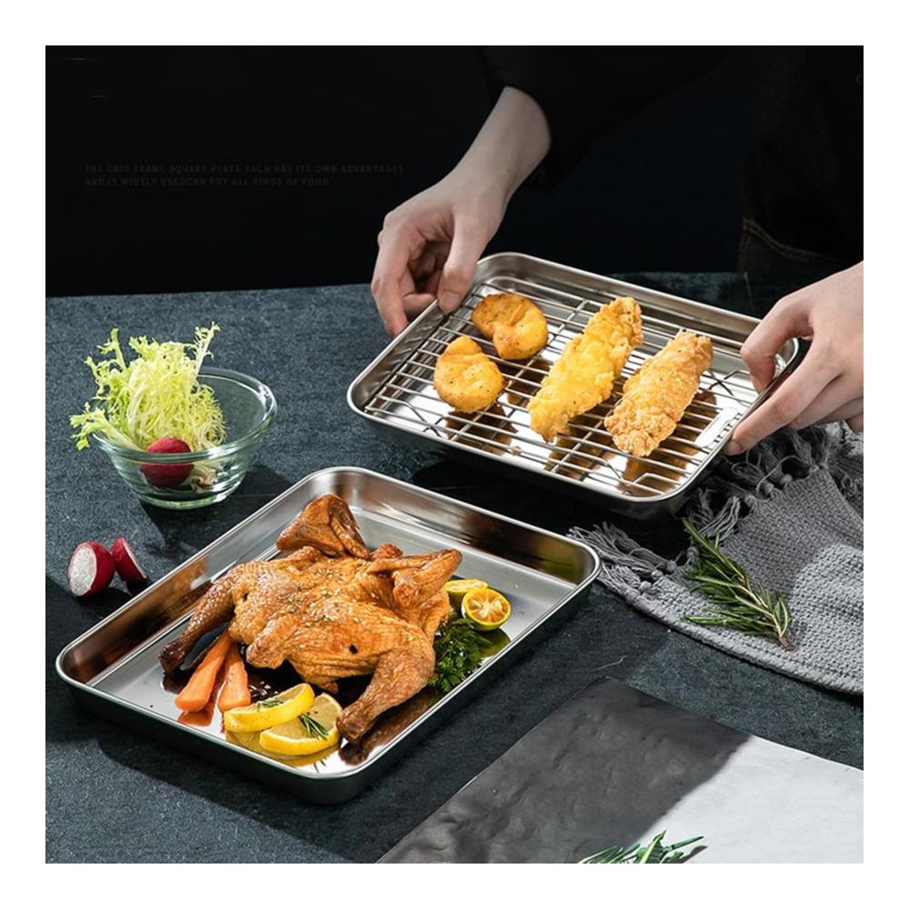 Entdecken Sie das Vielseitige Backformsets aus Edelstahl für Grill und Ofen - Perfekt zum Servieren und Backen - Multifunktionales Set für Ihre Küche