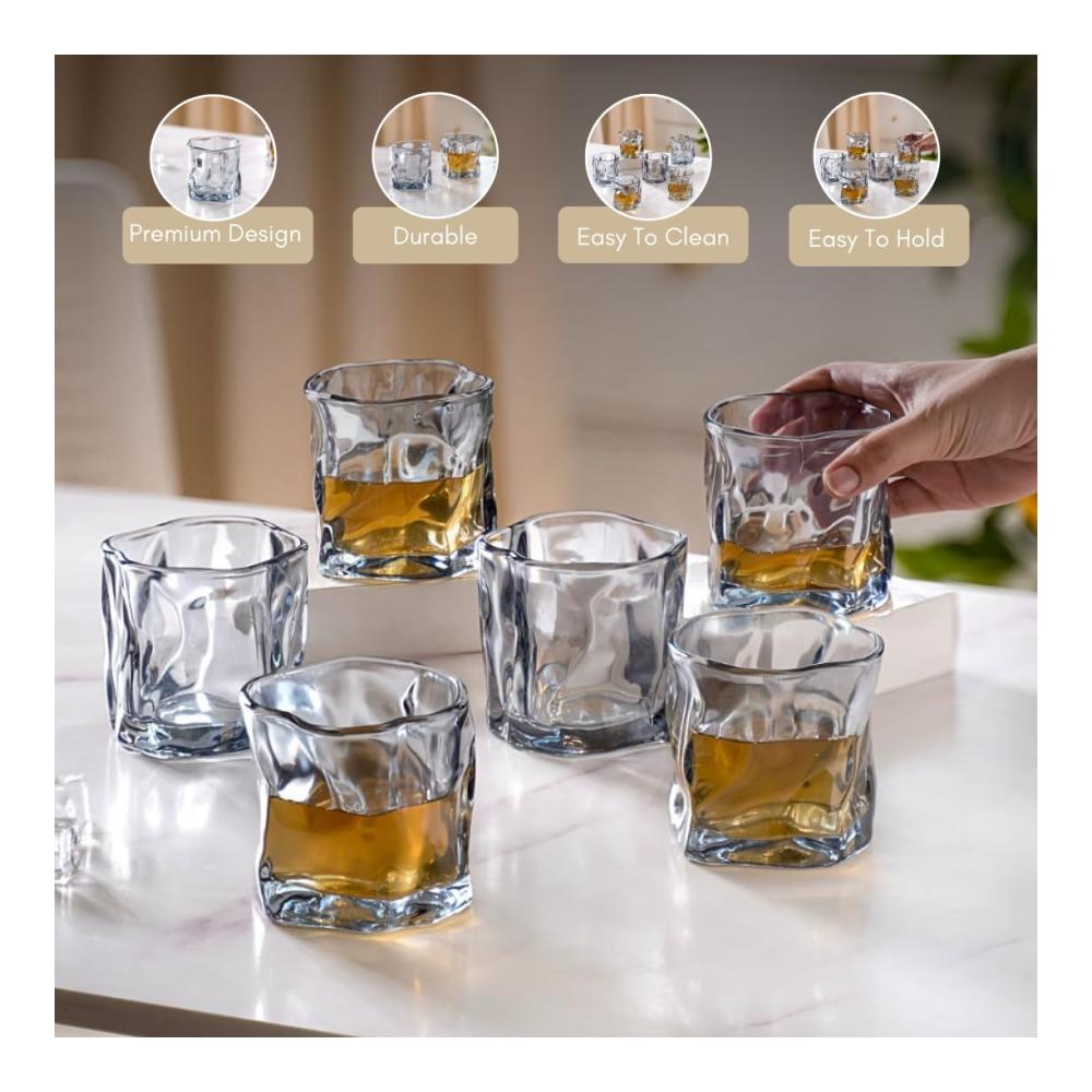 Premium Old Fashioned Gläser 6er-Set 300ml | Dickwandiges Kristallglas für Whiskey Scotch Bourbon | Klassische Cocktailgläser für Genießer