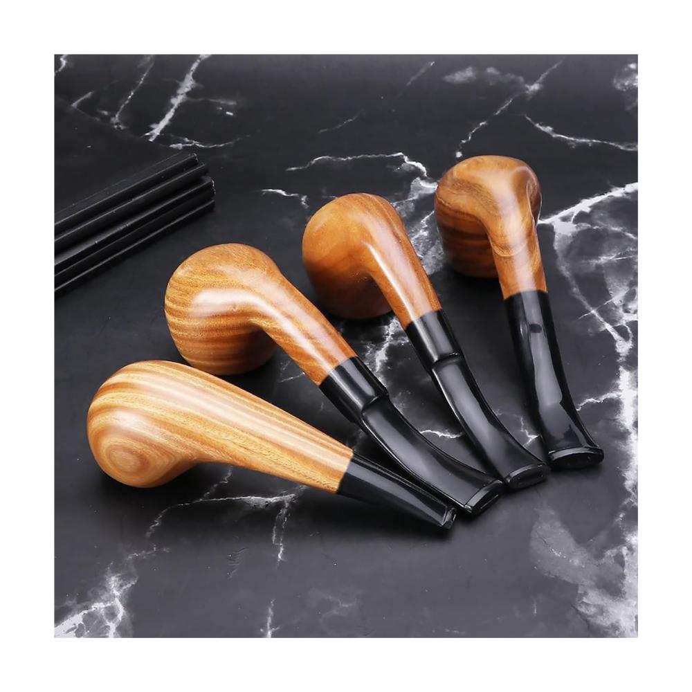 Hochwertiges Zigarren- und Barzubehör-Set Tabakpfeife & Halter perfekt für Einsteiger. Gerade Holzpfeife im Wikingerstil inklusive komplettes Set