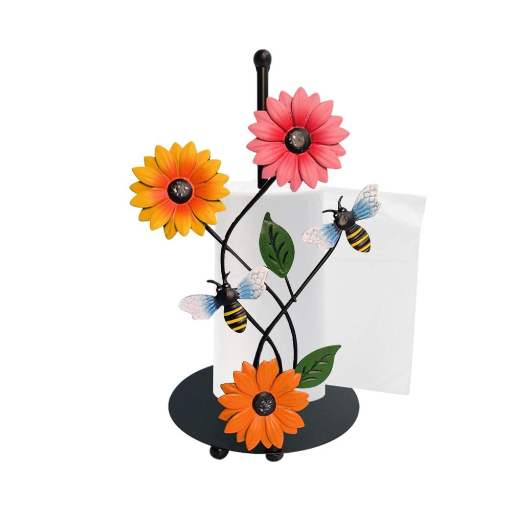 Küchenrollenhalter Sonnenblumen-Design | Stabiler Papierhandtuchständer für Küche und Gastronomie | Platzsparend | 18x33cm | Ideal für Zuhause
