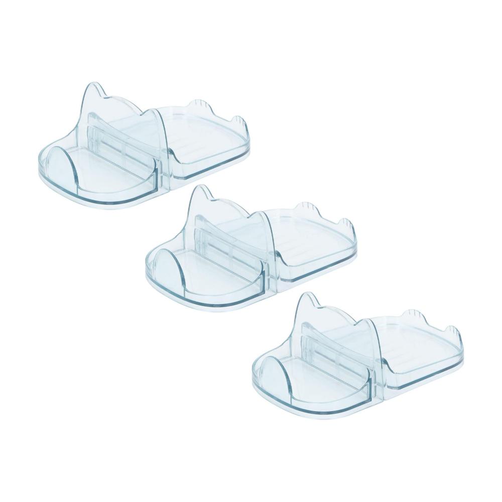 Organisieren Sie Ihre Küche mühelos! 3-teiliger Kunststoff-Desktop-Topfdeckelhalter für platzsparende Aufbewahrung. Abtropfbarer Topfdeckelständer für stressfreies Kochen