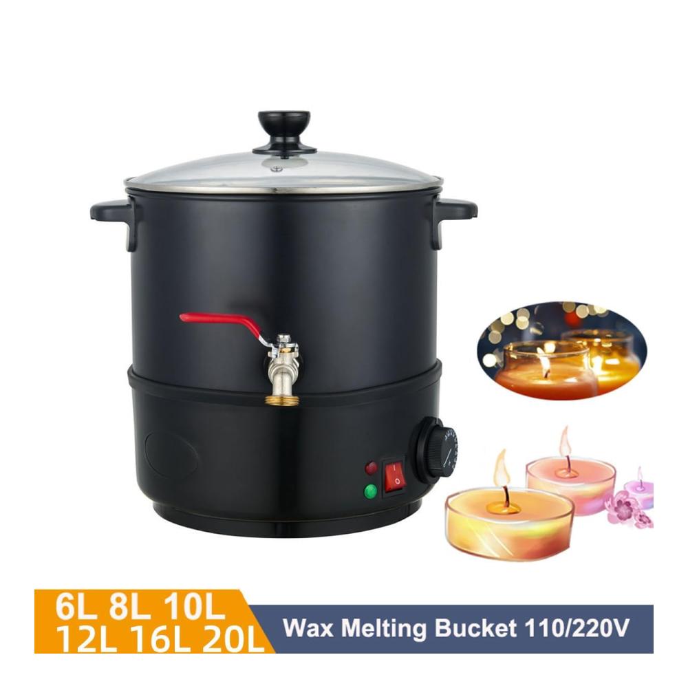 Wachsschmelzer 10L – Perfekt für Kerzenherstellung – Einstellbare Temperatur Schnellausgießer – Ideal für Soja Paraffin Kokosnuss – Kerzensch
