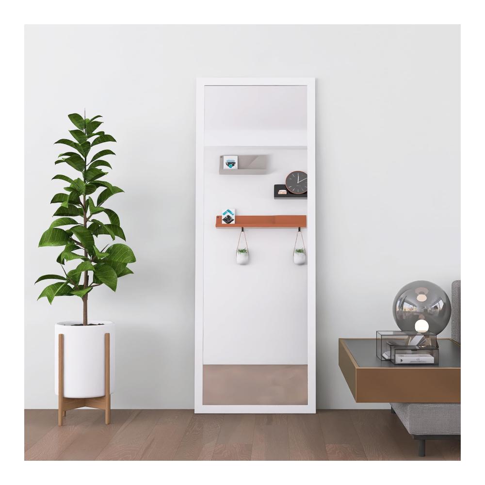 Modernes Design Großer Standspiegel mit Holzrahmen - Perfekt für Wohnzimmer oder Ankleidezimmer - Hochauflösendes Bild - Inklusive Haken - 140x50cm