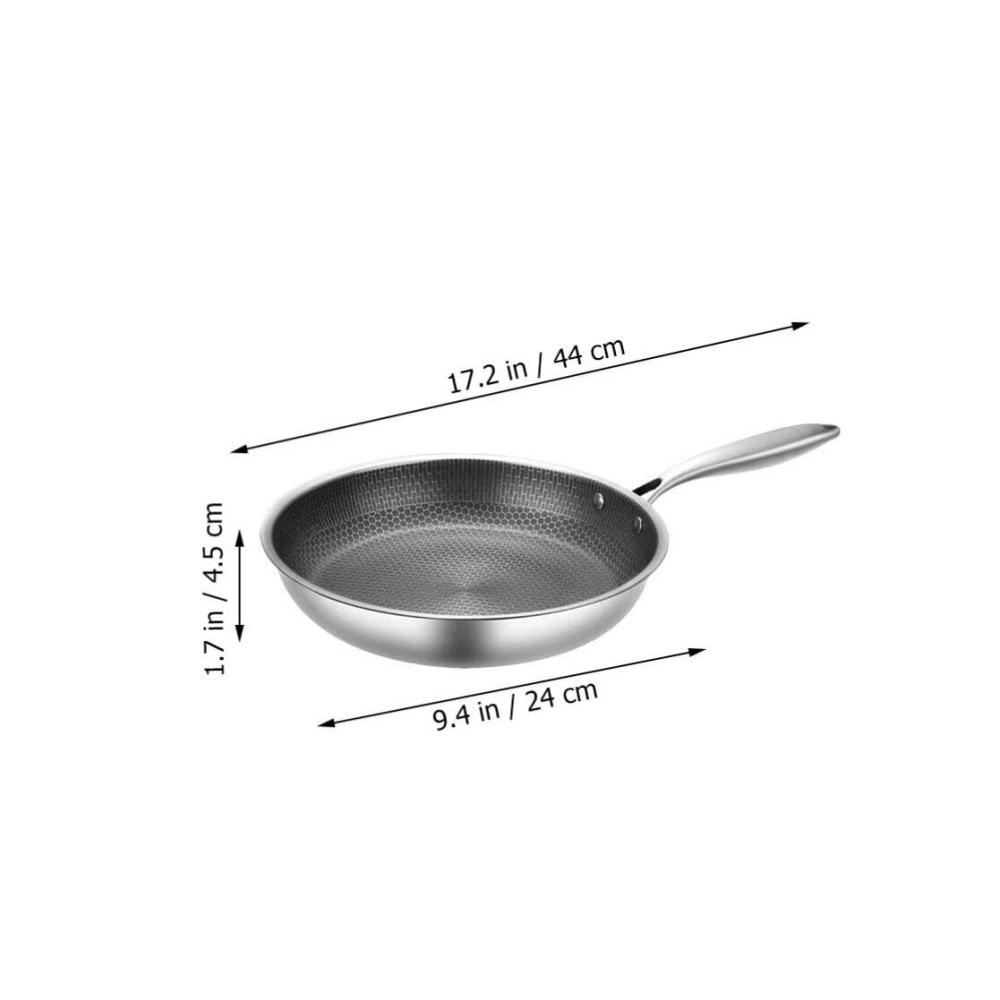 Luxshiny Brat- & Universalpfannen-Set 24 cm Antihaft-Edelstahl-Wokpfanne mit Ofenfeste Griffe. Ideal für Induktionsherde. Kochgeschirr für Meisterköche