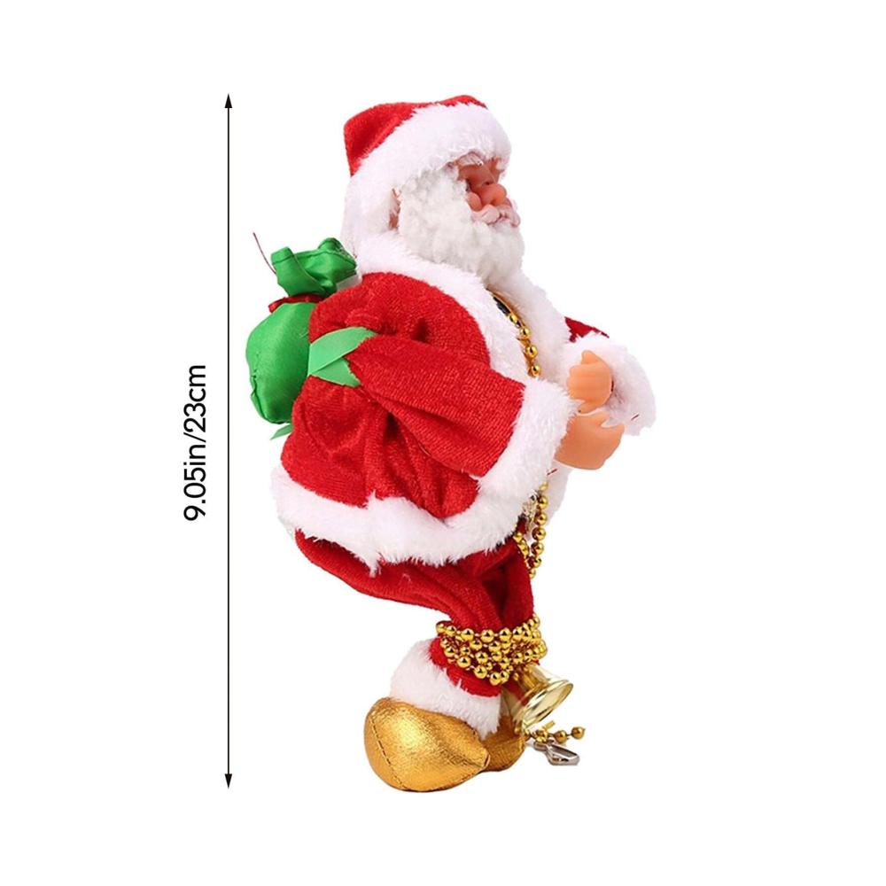 Singender Weihnachtsmann mit Kletterseil – Elektrische Zierfigur für den Baum Bewegliche Weihnachtsdeko Batteriebetrieben